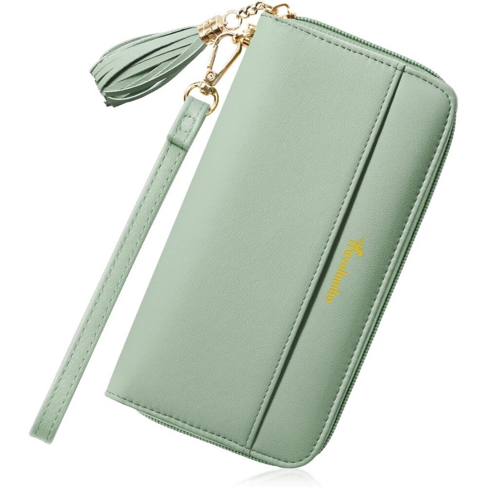 Womens Wallet Tassel Bifold Ladies Cluth Wristlet Wrist strap Long Purse
